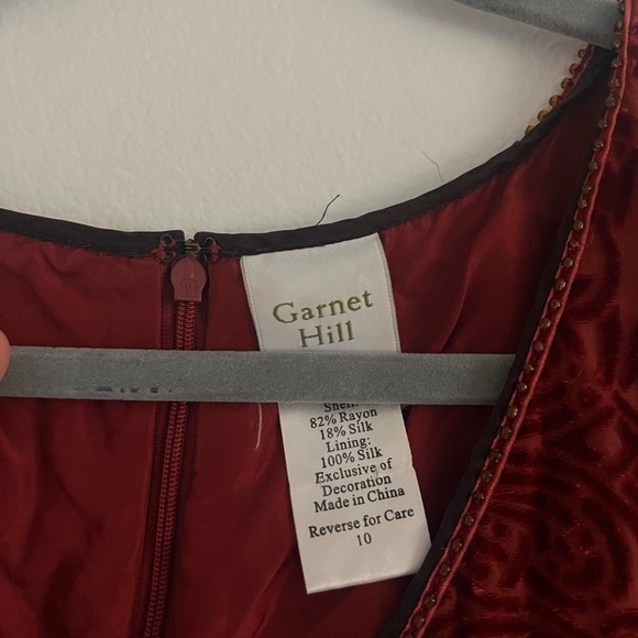 Garnet Hill Red Silk Textured Maxi Dress Size 10 - Picture 8 of 10